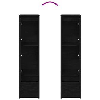 Highboard 29,5x34x119,5 cm spaanplaat zwart eikenkleurig 9