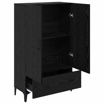 Highboard Zwart Eiken 70 x 31 x 115 cm Gemonteerd hout en ijzer 5