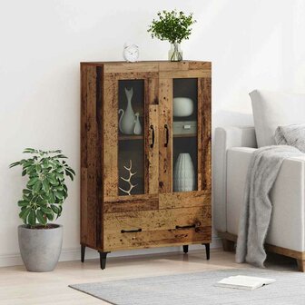 Highboard Oud Hout 70 x 31 x 115 cm Gemonteerd hout en ijzer 4