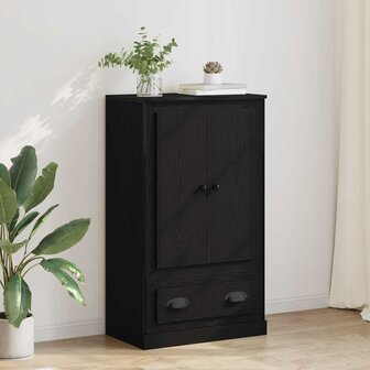 Highboard Zwart Eiken 60 x 35,5 x 103,5 cm Bewerkt hout 1