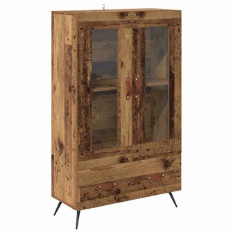 Highboard Oud Hout 69,5 x 31 x 115 cm Geengineerd Hout en Glas 2
