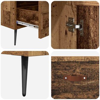 Highboard Oud Hout 69,5 x 31 x 115 cm Geengineerd Hout en Glas 9