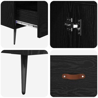 Highboard met lade Zwart Eiken 69,5 x 31 x 115 cm 9