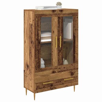 Highboard Oud Hout 69,5 x 31 x 115 cm Geengineerd Hout en Glas 3