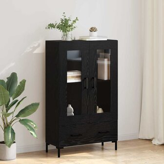 Highboard met lade Zwart Eiken 69,5 x 31 x 115 cm Bewerkt hout 1