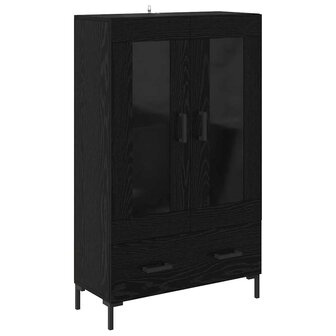Highboard met lade Zwart Eiken 69,5 x 31 x 115 cm Bewerkt hout 2