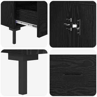 Highboard met lade Zwart Eiken 69,5 x 31 x 115 cm Bewerkt hout 9