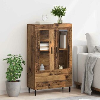 Highboard met lade Oud Hout 69,5 x 31 x 115 cm Bewerkt hout 4