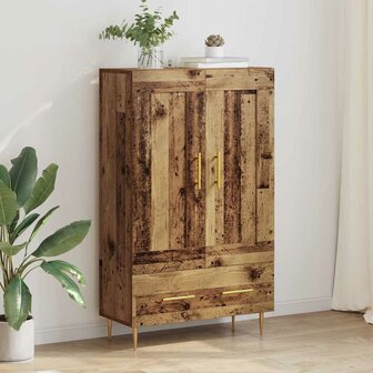 Highboard met lade Oud Hout 69,5 x 31 x 115 cm Bewerkt hout 1