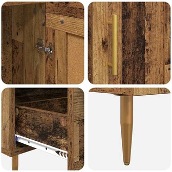 Highboard met lade Oud Hout 69,5 x 31 x 115 cm Bewerkt hout 9