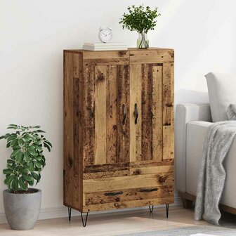 Highboard met lade Oud Hout 69,5 x 31 x 115 cm Bewerkt hout 4