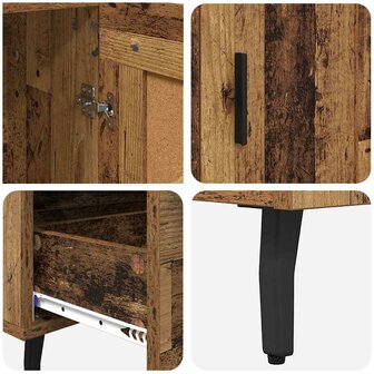 Highboard met lade Oud Hout 69,5 x 31 x 115 cm Bewerkt hout 9