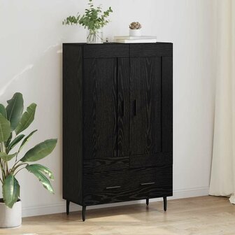 Highboard met lade Zwart Eiken 69,5 x 31 x 115 cm Bewerkt hout 1