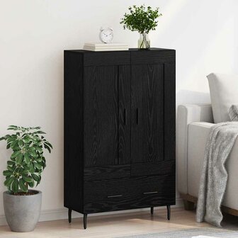 Highboard met lade Zwart Eiken 69,5 x 31 x 115 cm Bewerkt hout 4