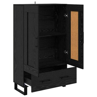 Highboard met lade Zwart Eiken 69,5 x 31 x 115 cm Bewerkt hout 5