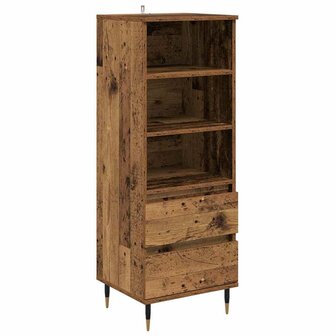 Highboard met lade Oud Hout 40 x 36 x 110 cm Bewerkt hout 2