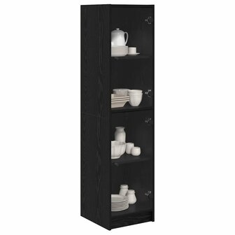 Highboard Zwart Eiken 35 x 37 x 142 cm Bewerkt hout 3