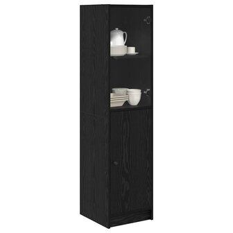 Highboard Zwart Eiken 35 x 37 x 142 cm Bewerkt hout 3