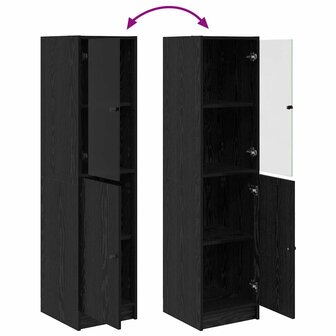 Highboard Zwart Eiken 35 x 37 x 142 cm Bewerkt hout 11