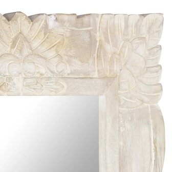Spiegel 110x50 cm massief mangohout wit 4