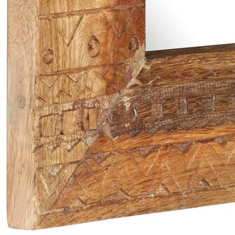 Spiegel handgesneden 50x50x2,5 cm massief mangohout 4