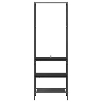 Kledingrek met plank Zwart Eiken 60 x 30 x 171 cm Bewerkt hout 5