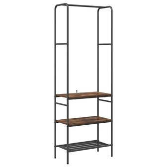 Kledingrek Gerookt eiken 60 x 30 x 171 cm Bewerkt hout 2