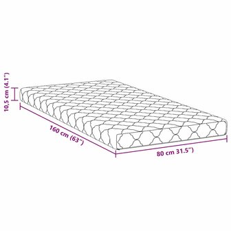 Matras Wit 80 x 160 cm Jacquard stof 11