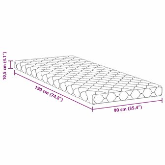Matras Wit 90 x 190 cm Jacquard stof 11