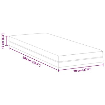 Matras Wit en Grijs 70 x 200 cm Jacquard stof 11