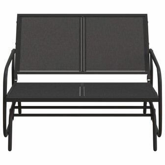 Schuifbank tuin 120,5x76x86,5 cm textielfolie en staal zwart 3