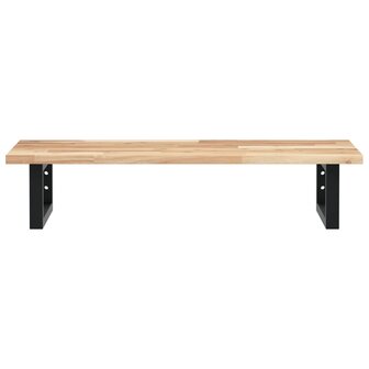 Badkamer wandschap staal en massief acaciahout 4