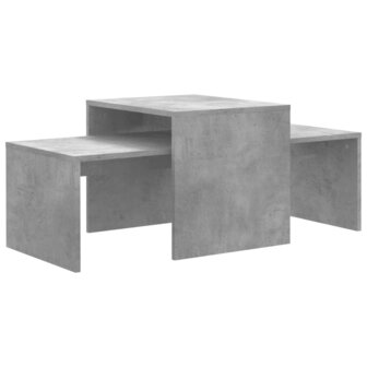 Salontafelset 100x48x40 cm bewerkt hout betongrijs 2