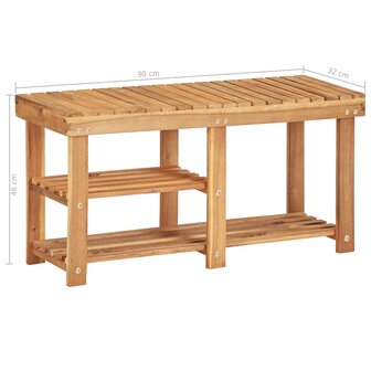 Schoenenrek 90x32x46 cm massief acaciahout 5