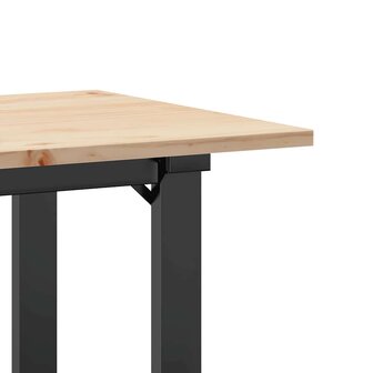 Eettafel O-frame 100x50x75 cm massief grenenhout en staal 7