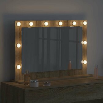 Make-up spiegel Rechthoekig Sonoma Eiken 80 x 55 x 18 cm 3