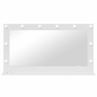 Make-up spiegel Wit 100 x 55 x 18 cm Glas en Hout met Kunststof 4