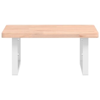 Badkamer wandschap staal en massief beukenhout 4