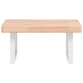 Badkamer wandschap staal en massief beukenhout 4