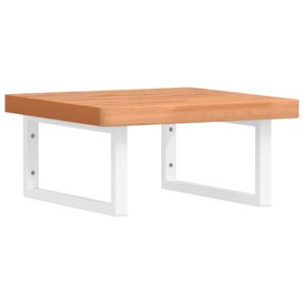 Badkamer wandschap staal en massief beukenhout 2