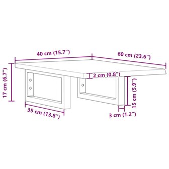 Badkamer wandschap staal en massief eikenhout 11