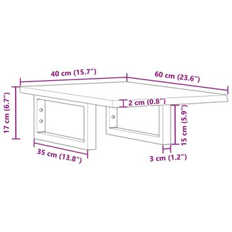 Badkamer wandschap staal en massief eikenhout 11