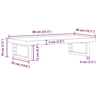 Badkamer wandschap staal en massief acaciahout 11