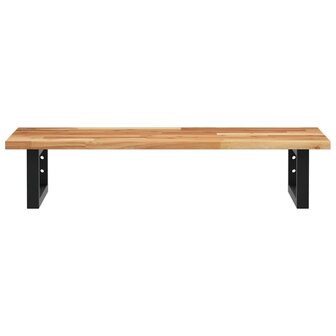 Badkamer wandschap staal en massief acaciahout 4