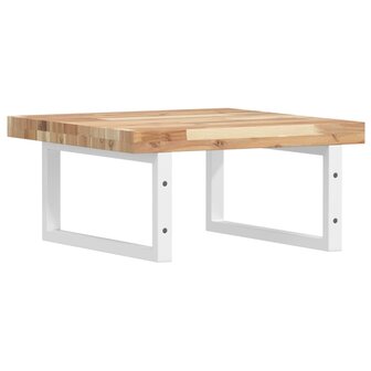 Badkamer wandschap staal en massief acaciahout 6