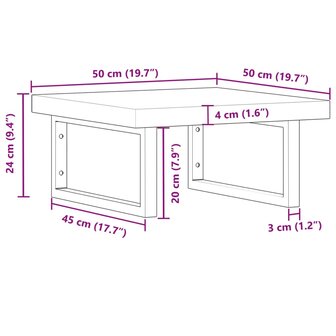 Badkamer wandschap staal en massief acaciahout 11
