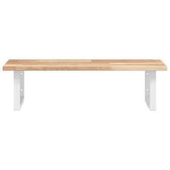Badkamer wandschap staal en massief acaciahout 4
