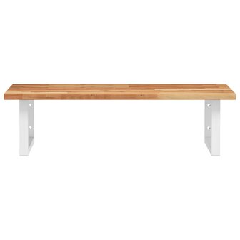 Badkamer wandschap staal en massief acaciahout 4