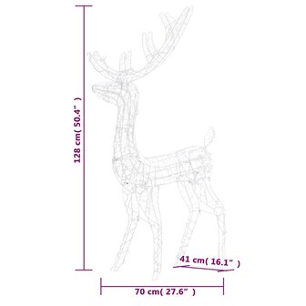 Kerstversiering rendier 140 LED&amp;apos;s 120 cm acryl warmwit 8