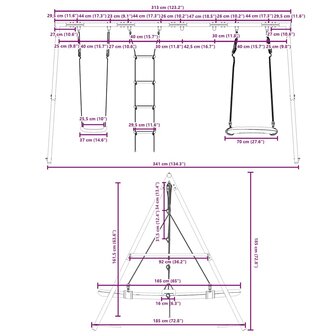 Schommelset met schommel, ladder en nestschommel 10